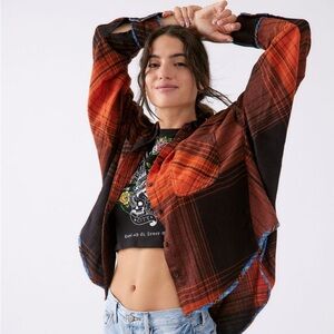 BDG Karl Slouchy Flannel Button-Down Shirt